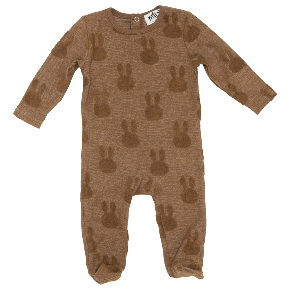 Embossed Bunny Onesie in Cocoa by Milk