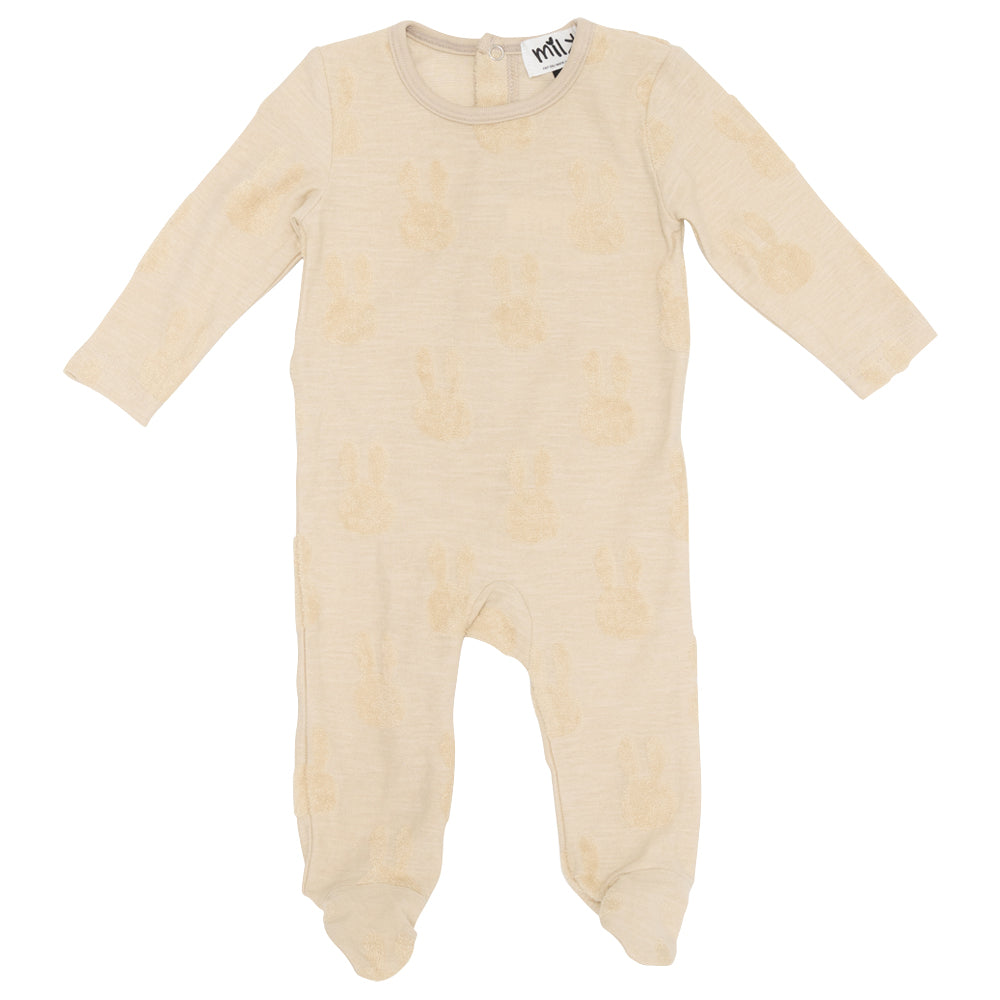 Embossed Bunny Onesie in Oatmeal by Milk