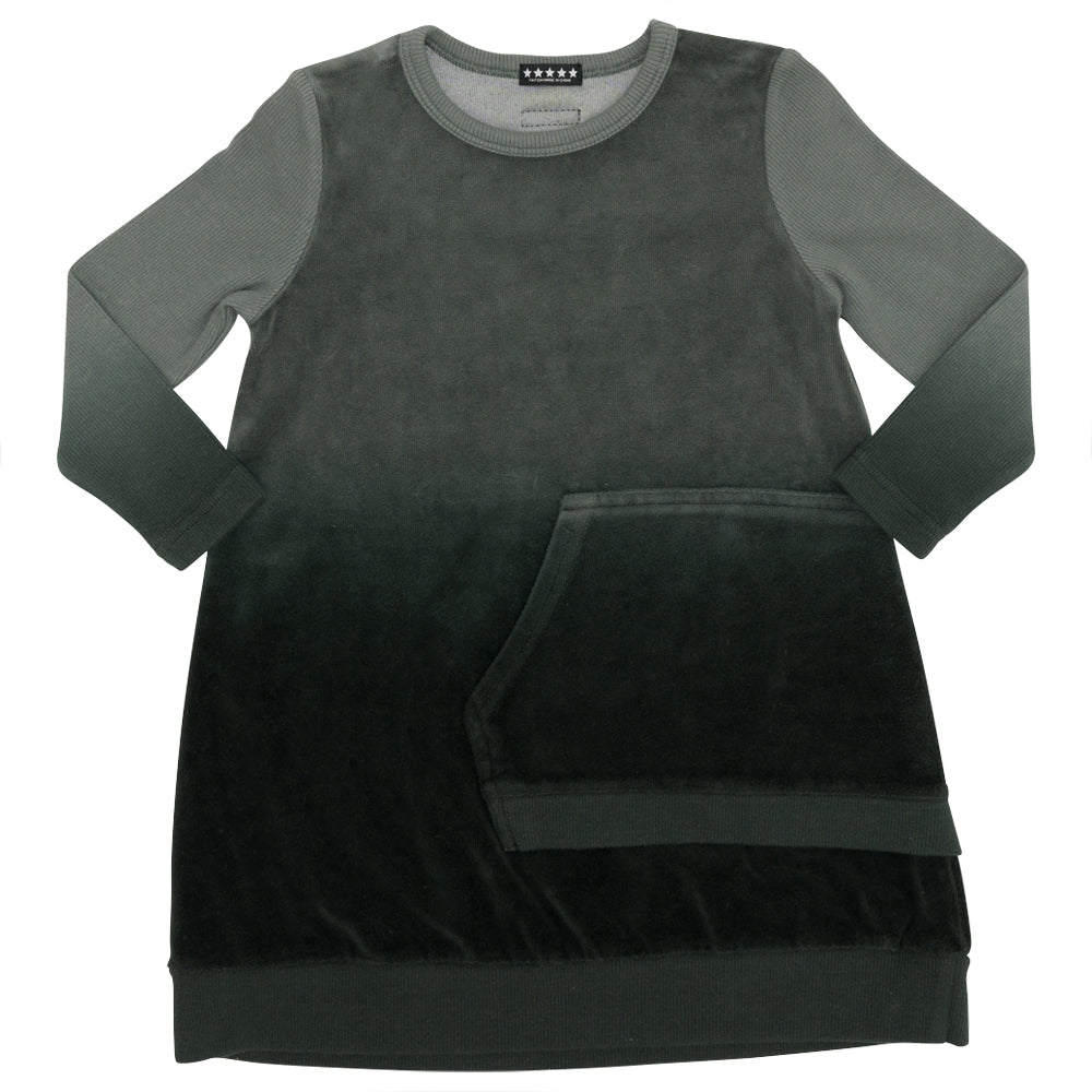 Dip Dye Velour Dress in Black by 5 Stars