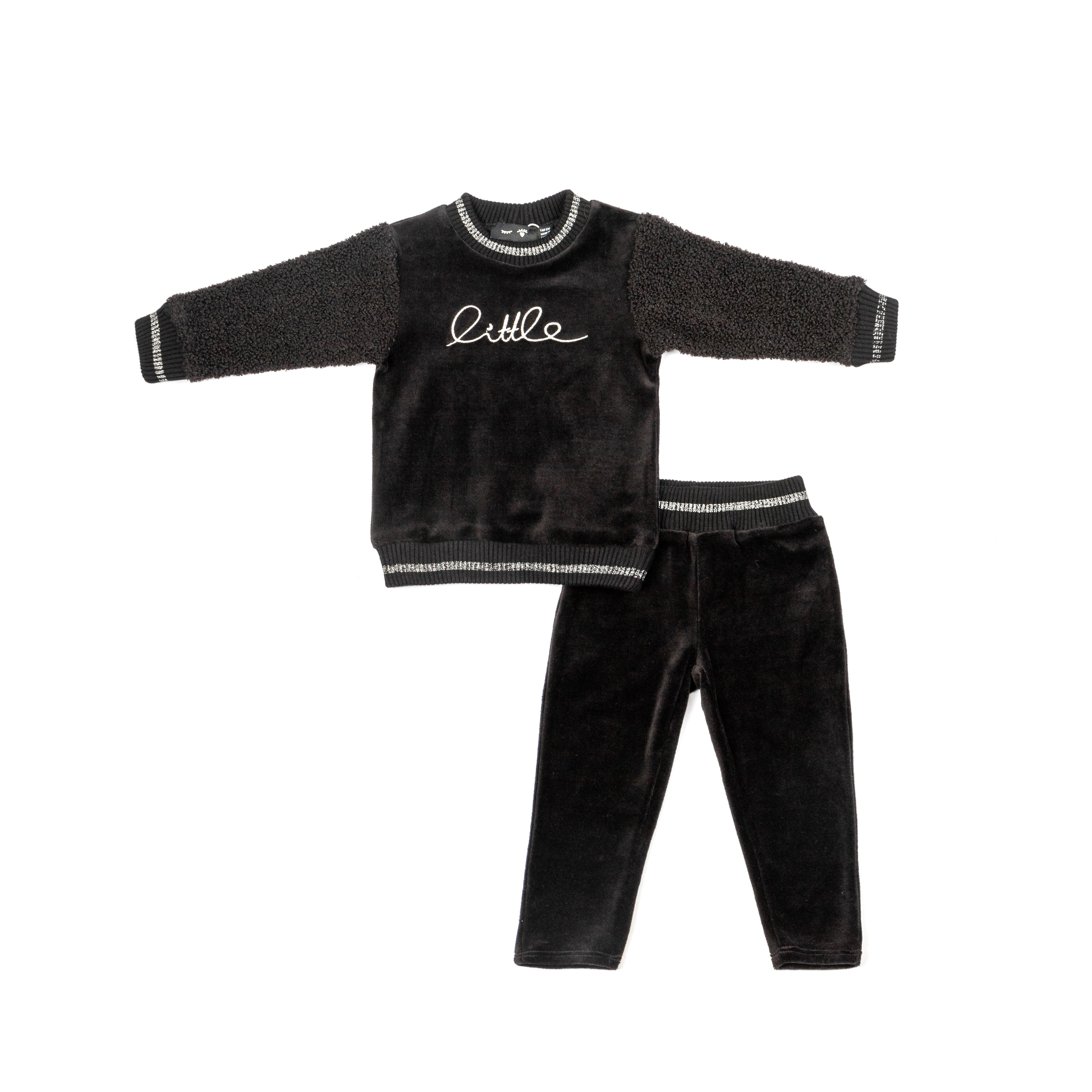 Velour And Sherpa 2pc Set in by Peek a boo