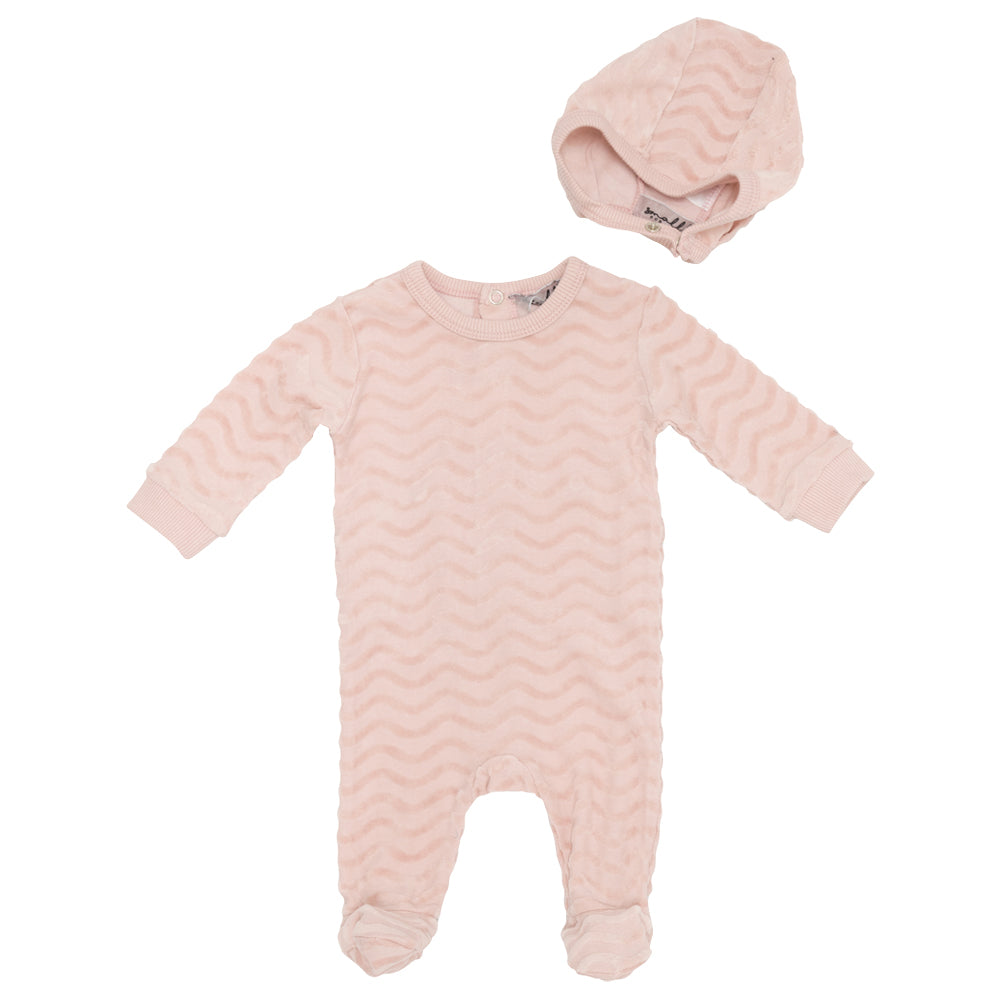 Velour Wave Layette in Pink by Small Moments