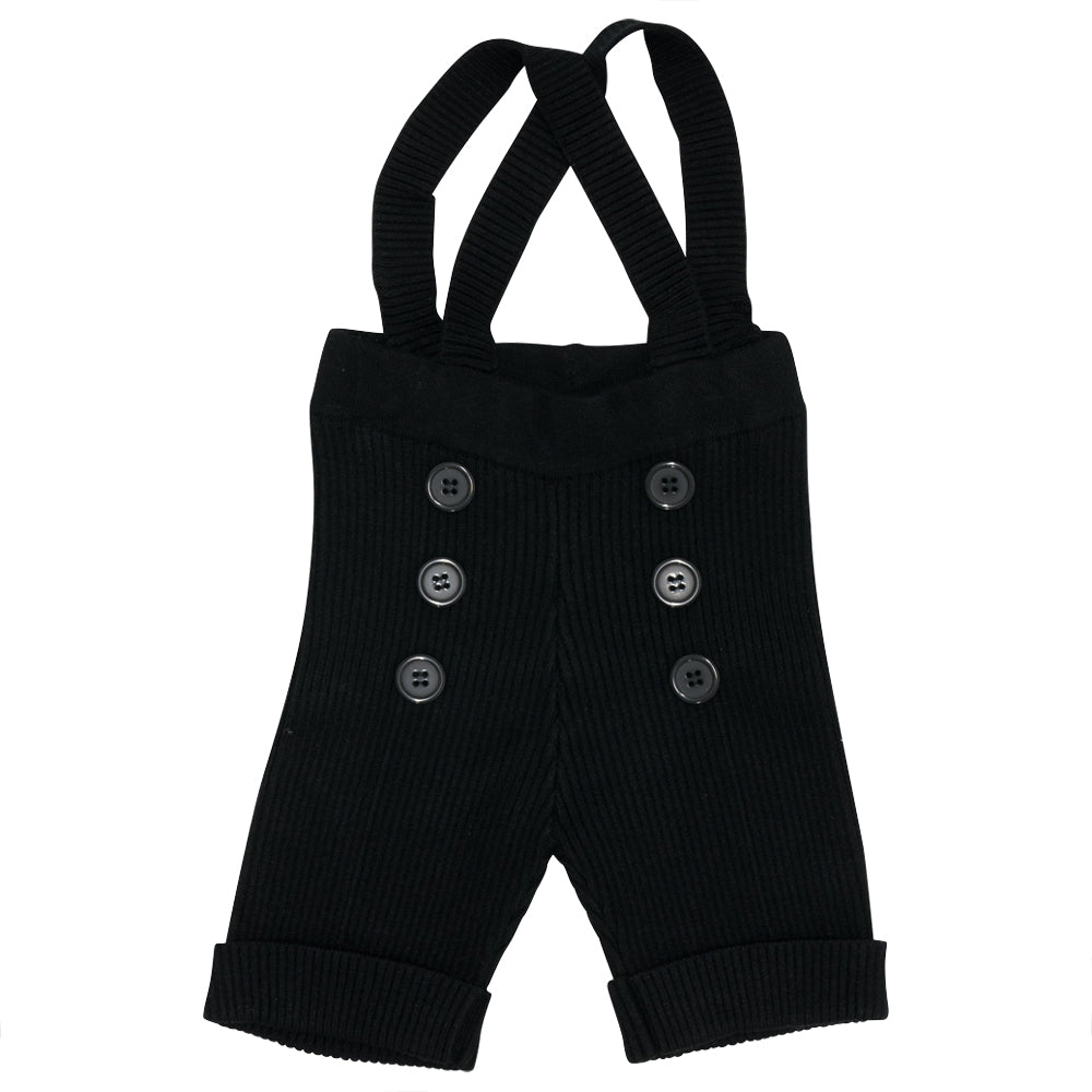 Rib Knit Shorts in Black by Space Grey