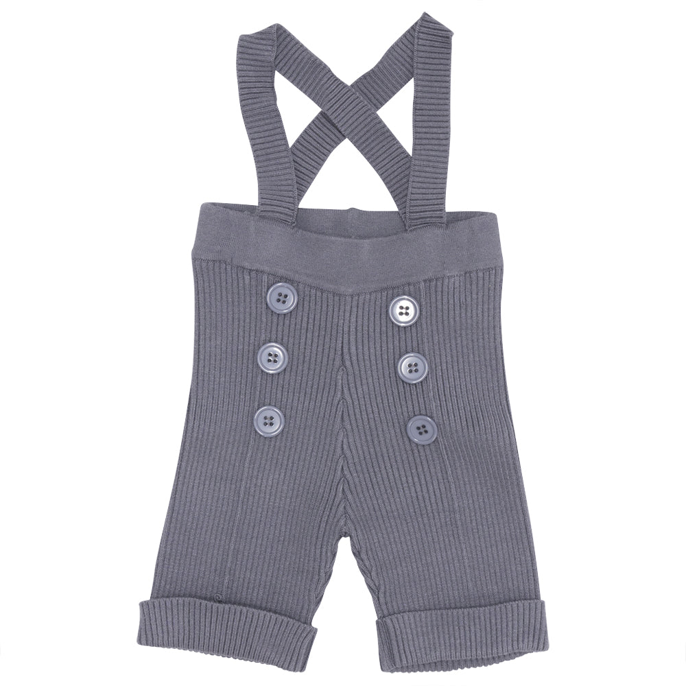 Rib Knit Shorts in Dark Grey Blue by Space Grey