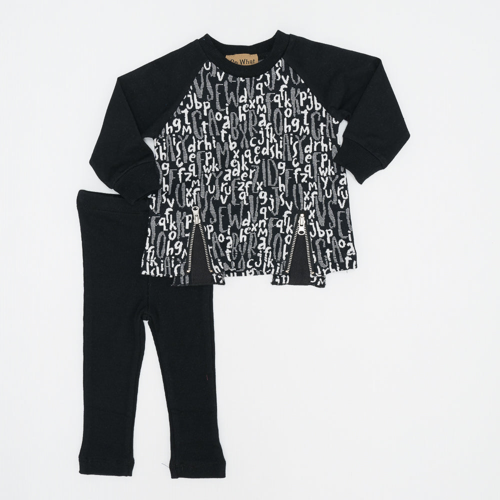 ABC Zip 2pc in Black by So What