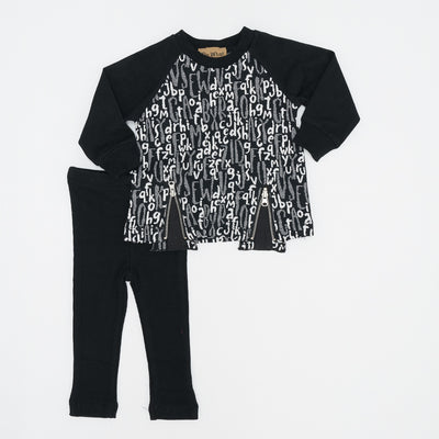 ABC Zip 2pc So What Baby Set Black / 6 Months - TheHushShop.com