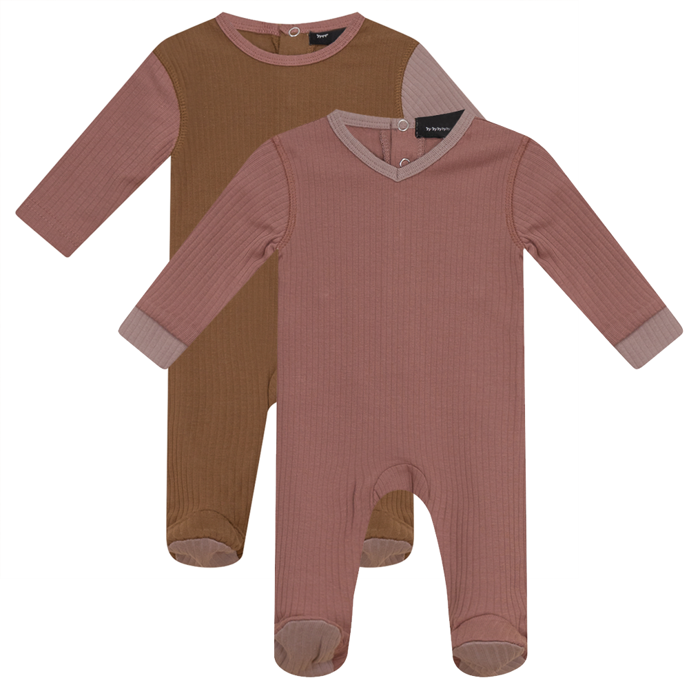 Mix and Match Onesie in Dark Mauve Camel by Peek a boo