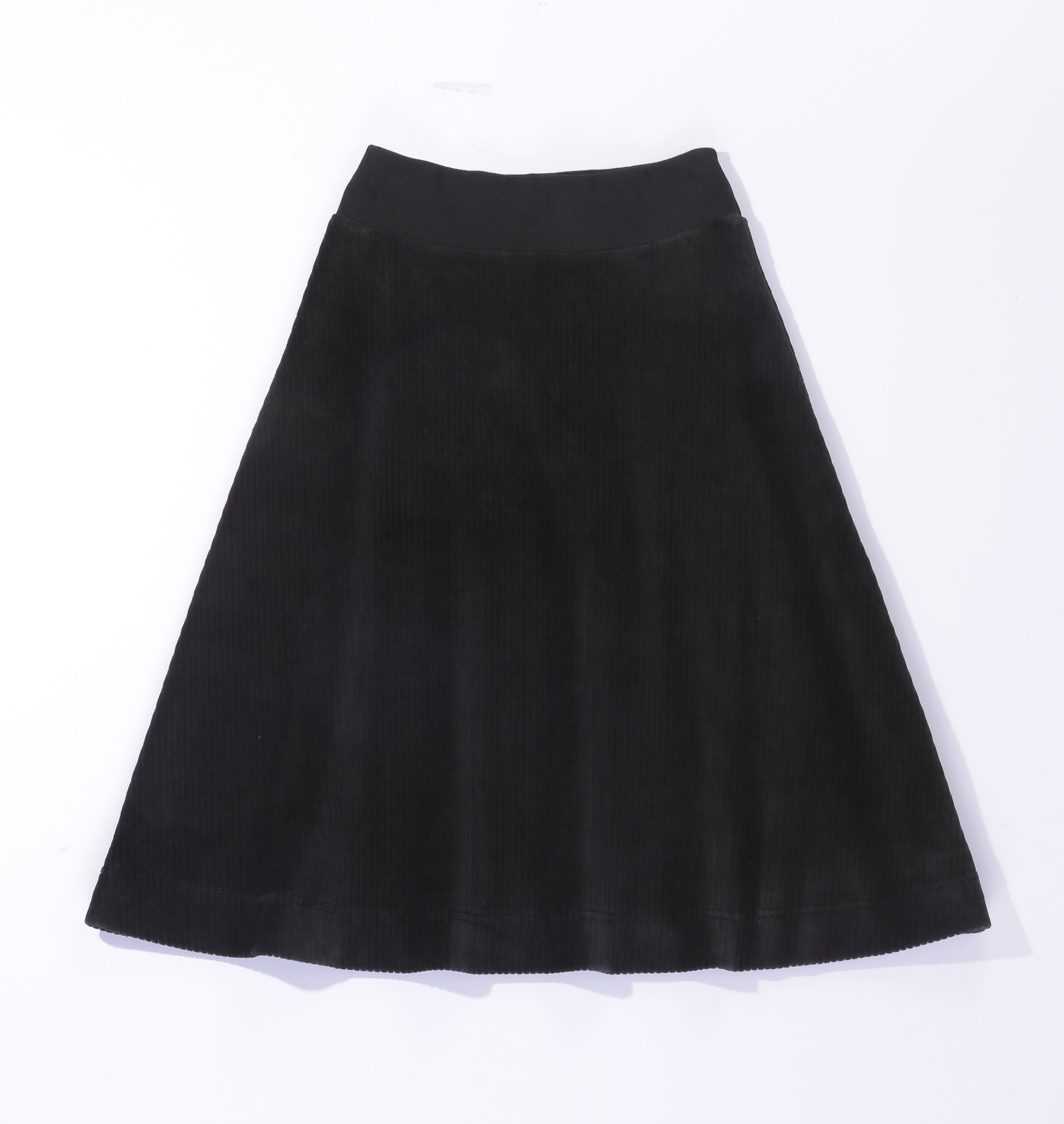 Ribbed Velour Tiered Short Skirt in Black Black by Spades