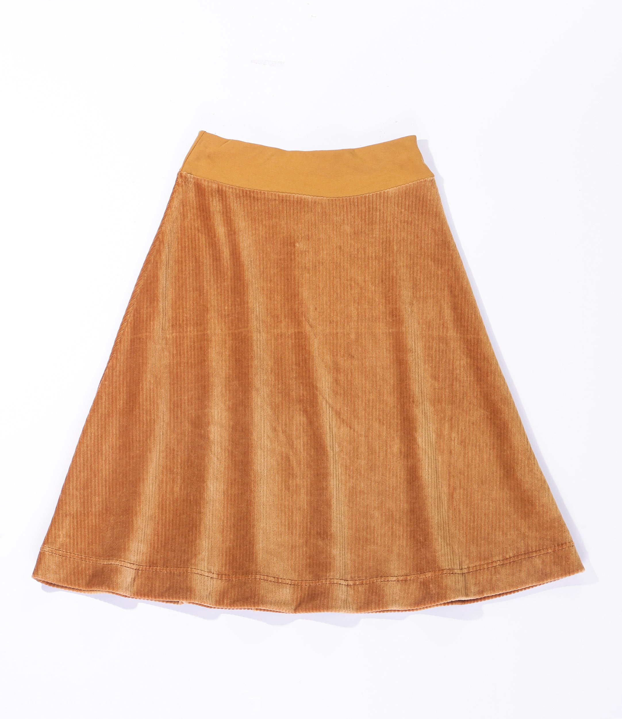 Ribbed Velour Tiered Short Skirt in Taupe Taupe by Spades