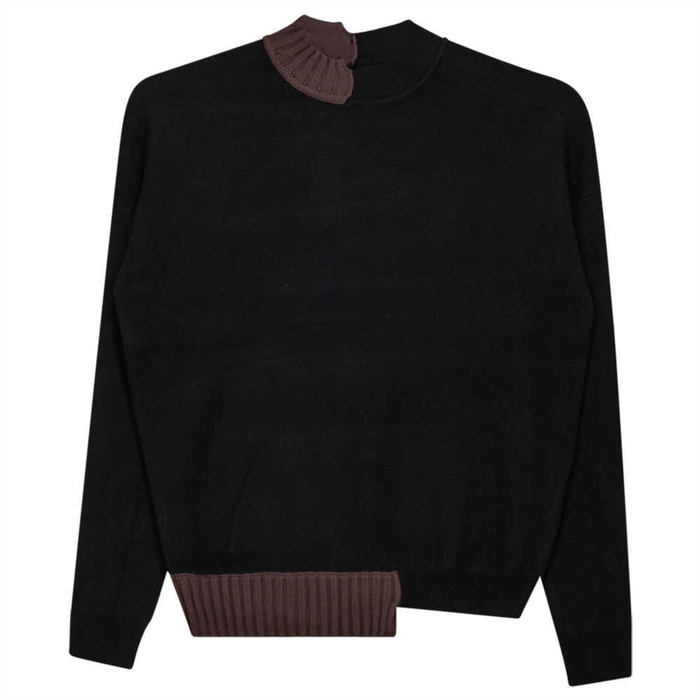 Top With Contrast in Black Coffee by Birt UK