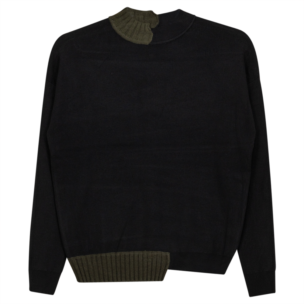 Top With Contrast in Black Dark Olive by Birt UK
