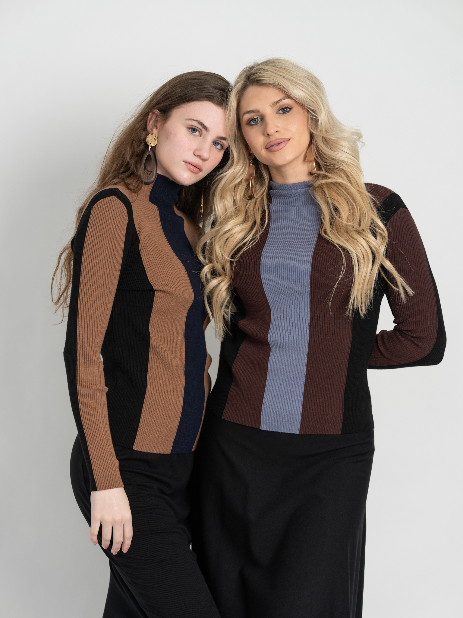 Color Blocked Ribbed Sweater knit in by Viva K