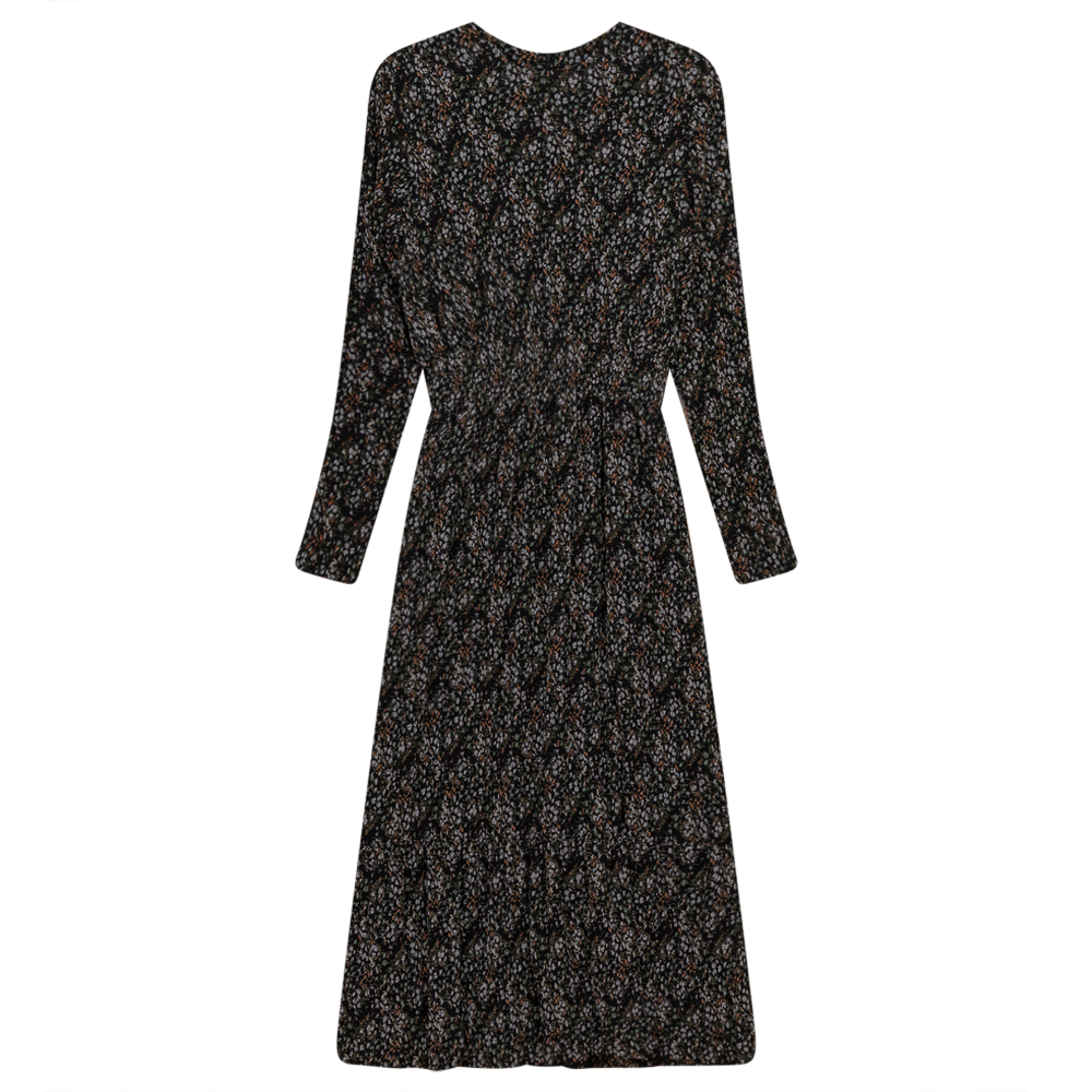pleated floral midi dress Pleated Chiffon Floral Midi Dress