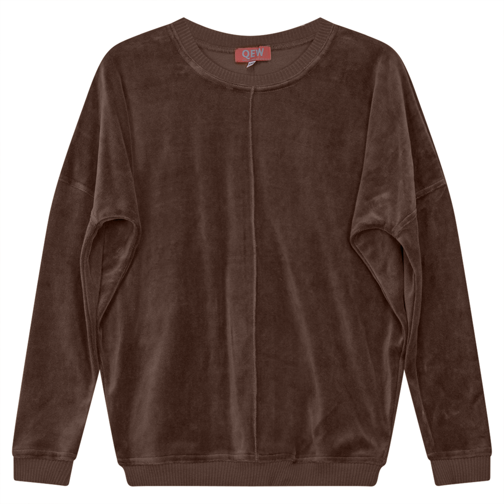 Velour Balloon Sweatshirt in Coffee by QEW