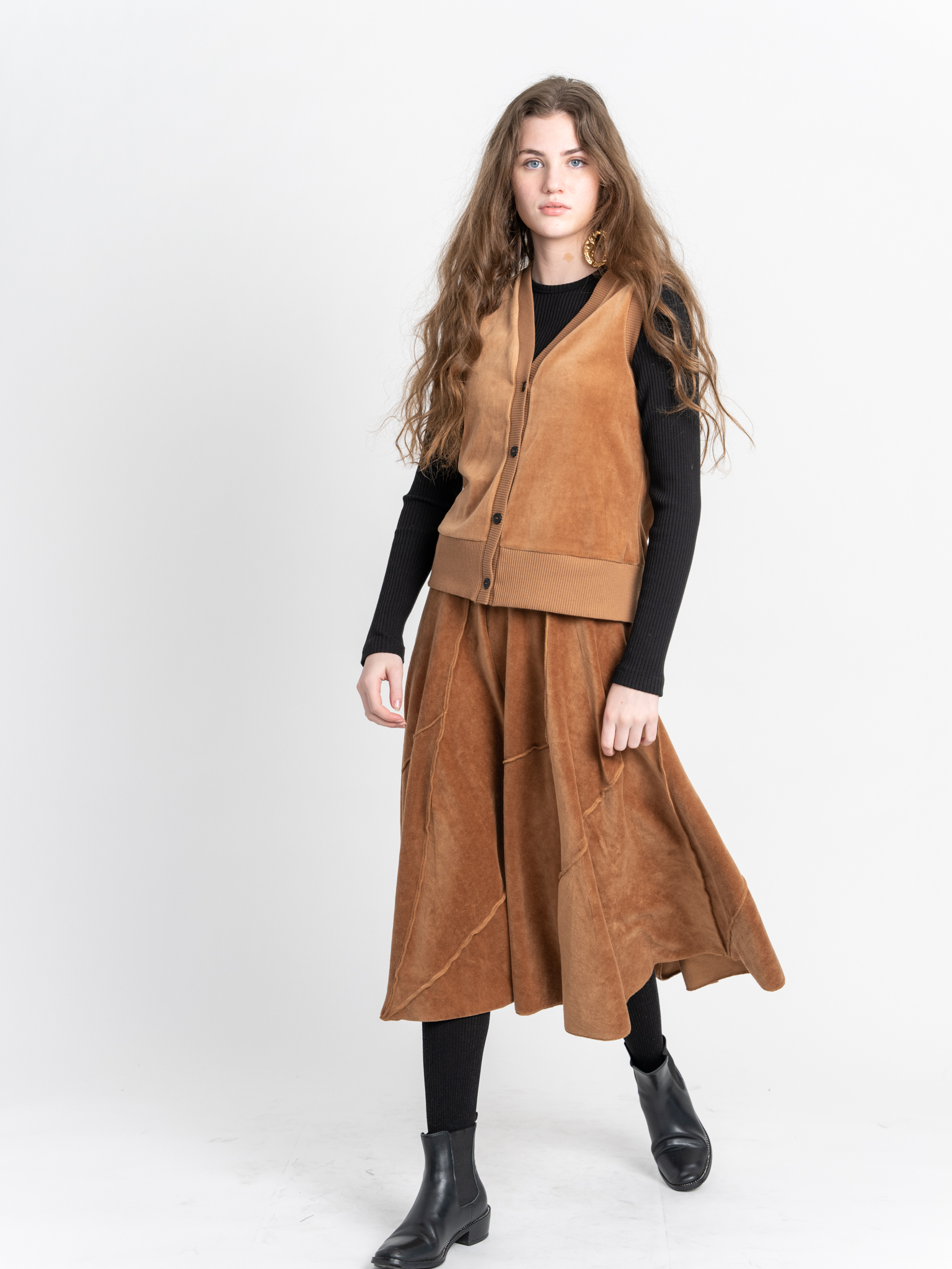 Velour Vest Cardigan in by Vivid