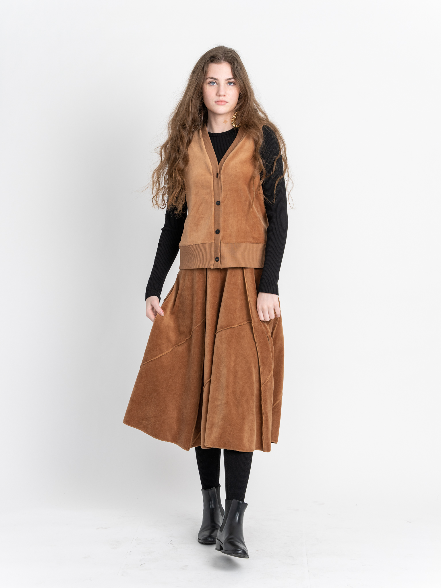 Velour Vest Cardigan in by Vivid