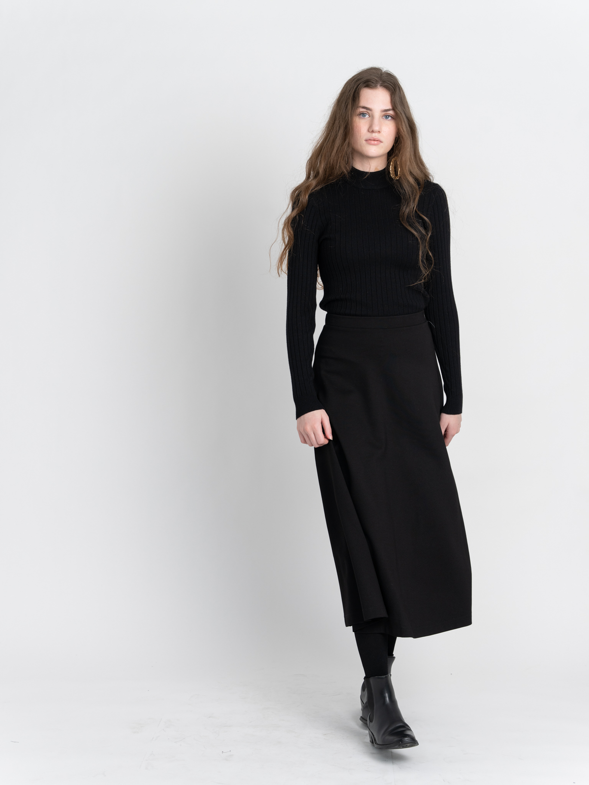Pull On A-Line Midi Skirt in by Diciannove