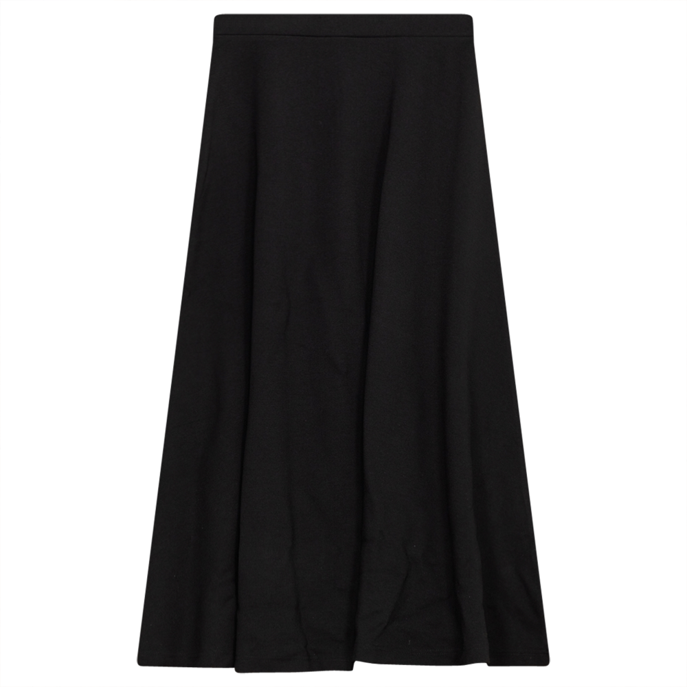 Pull On A-Line Midi Skirt in Black by Diciannove