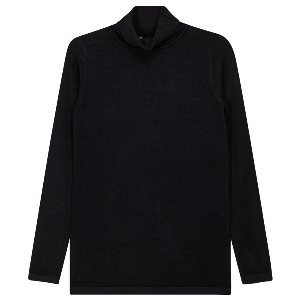 Thin Knit Turtle Neck Top in Black by Vivid