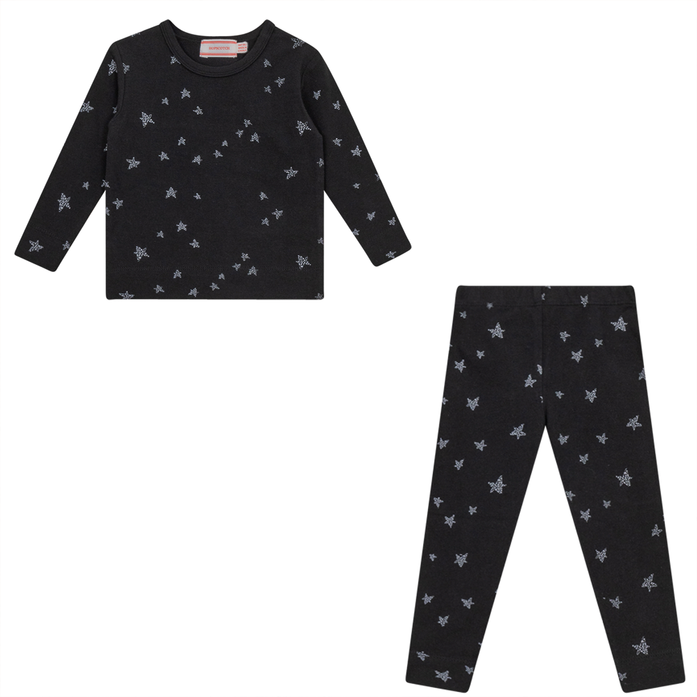 Star Print 2PC Set in Black by Hopscotch
