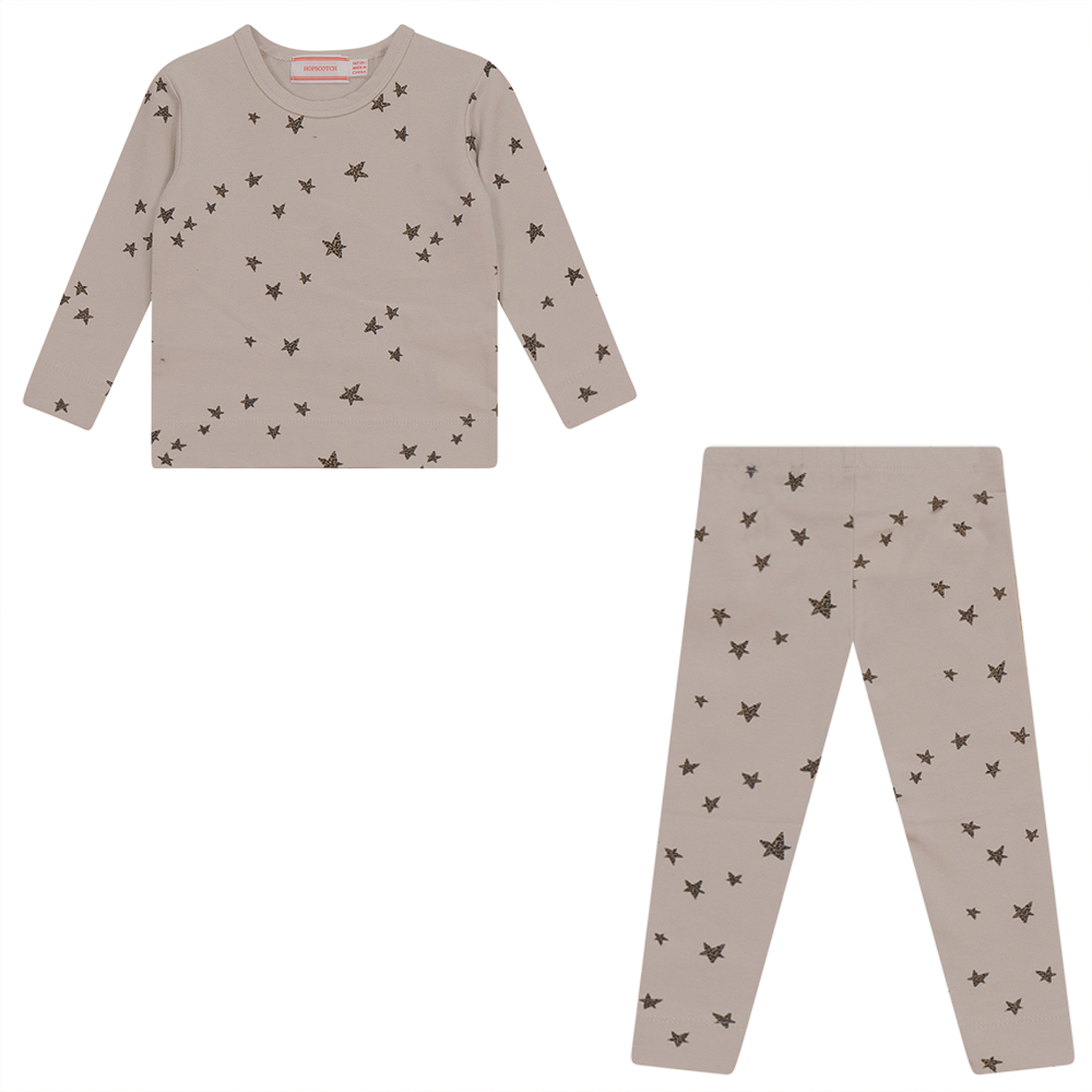 Star Print 2PC Set in Dark Almond by Hopscotch