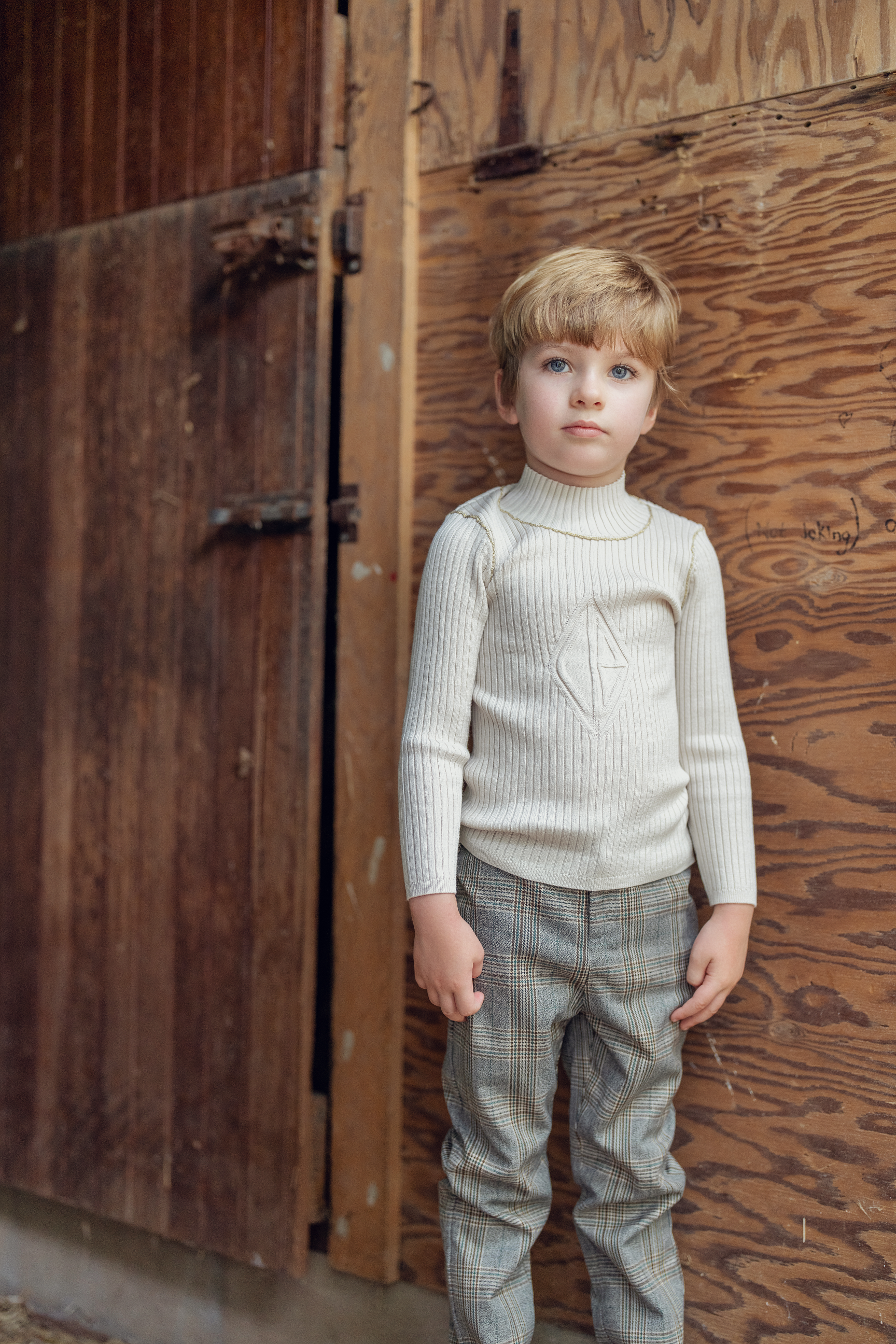 Rib Knit Top With Mock Neck in by Clô