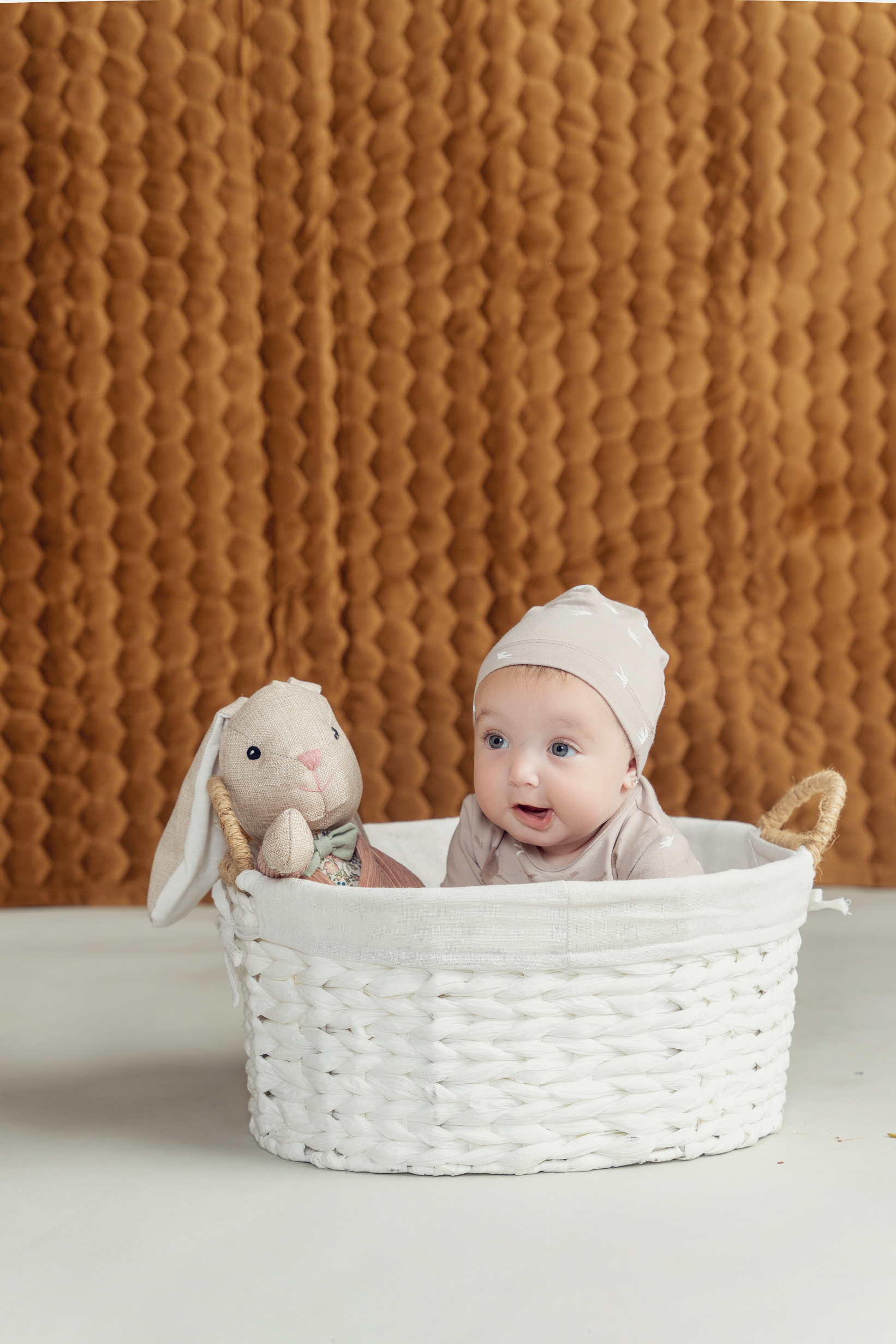 Bird Print Onesie With Hat in by Elle & Boo