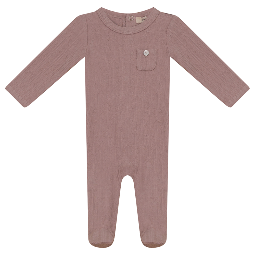 Onesie With Chest Pocket Mauve Baby Romper by {{ product_vemdor}}