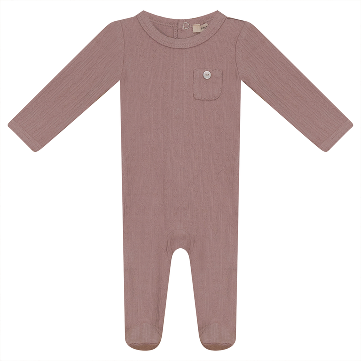 Onesie With Chest Pocket Mauve Baby Romper by {{ product_vemdor}}