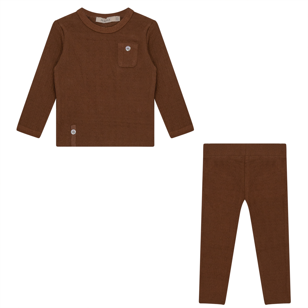 2PC Set With Chest Pocket in Mauve by Fragile