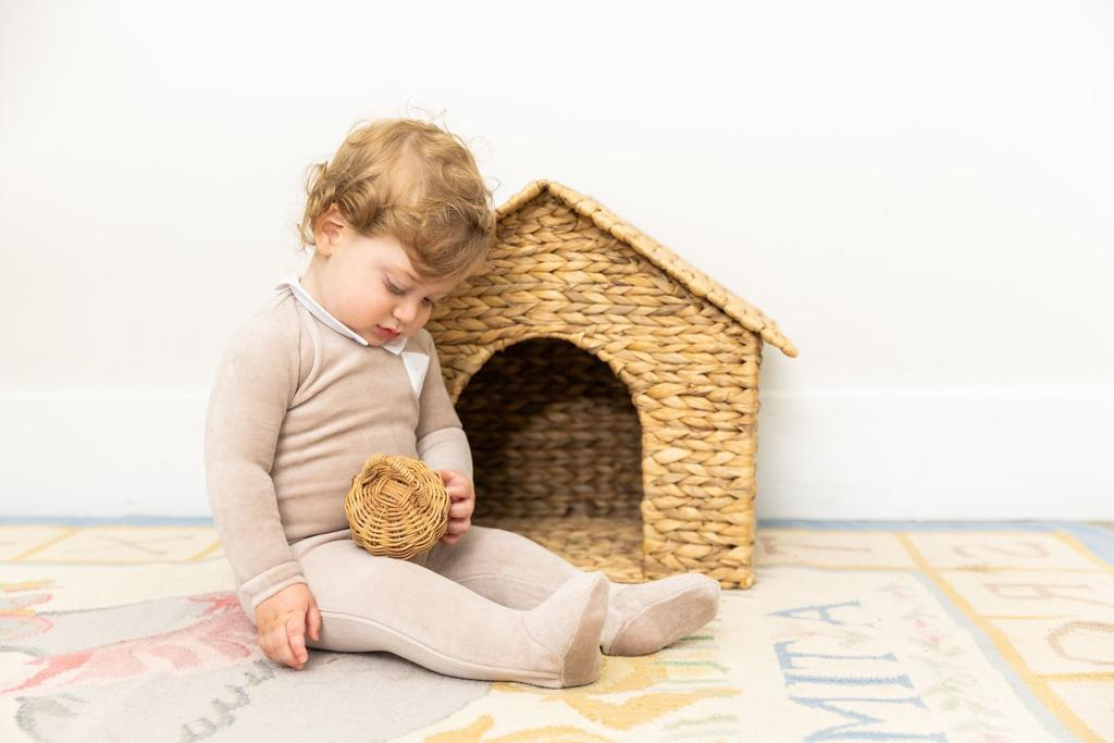 Embroidered "Petit Coeur" Velour Onesie in by So Loved