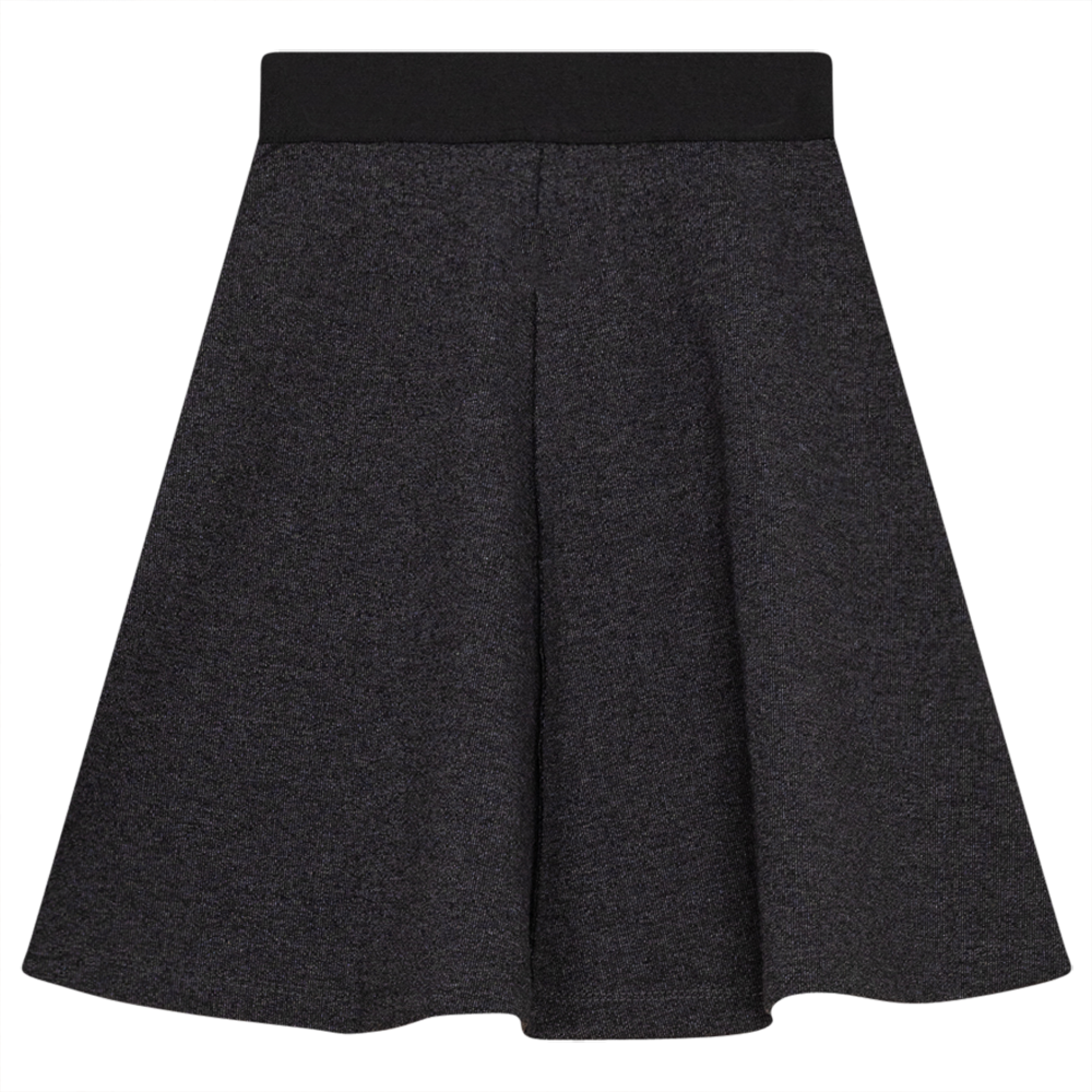 Fine Rib A-Line Skirt in Black Mix by FYI