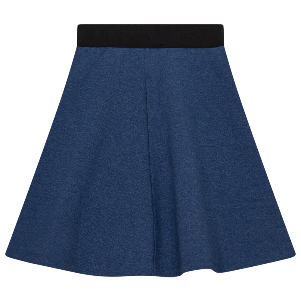 Fine Rib A-Line Skirt in Denim Mix by FYI