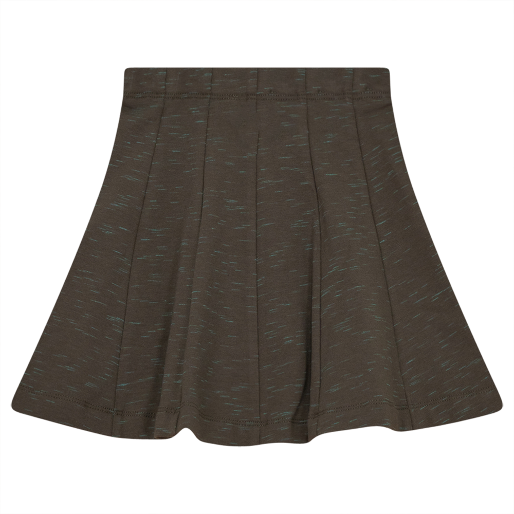 Paneled Stretch Mix Skirt in Olive by FYI