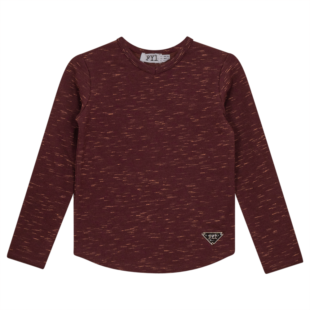 V-Neck Stretch Mix Top in Burgundy by FYI