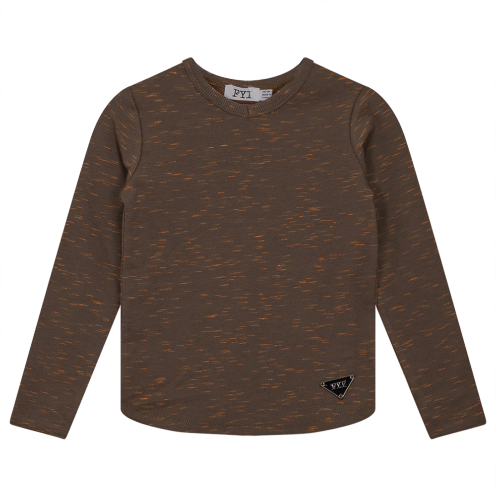V-Neck Stretch Mix Top in Cocoa by FYI