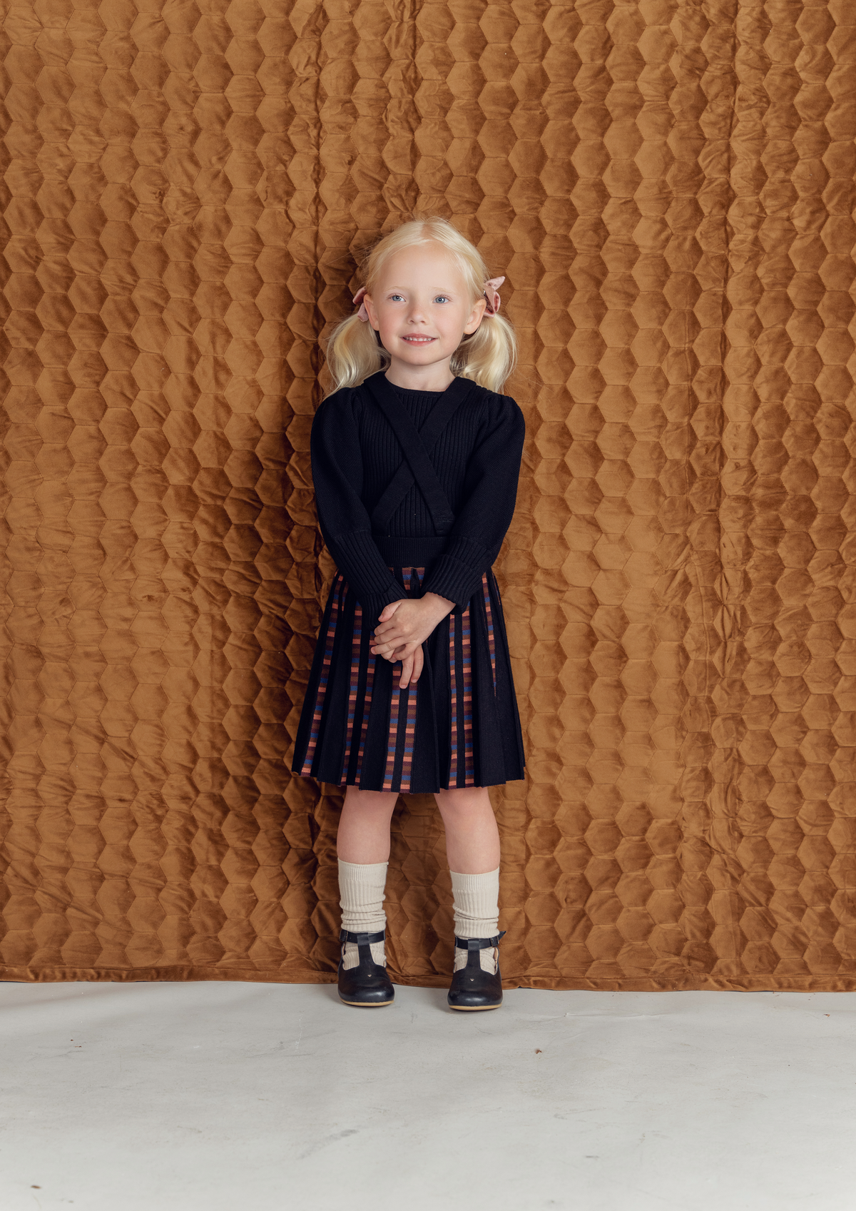 Rib Knit Top With Puff Sleeves in by Hopscotch