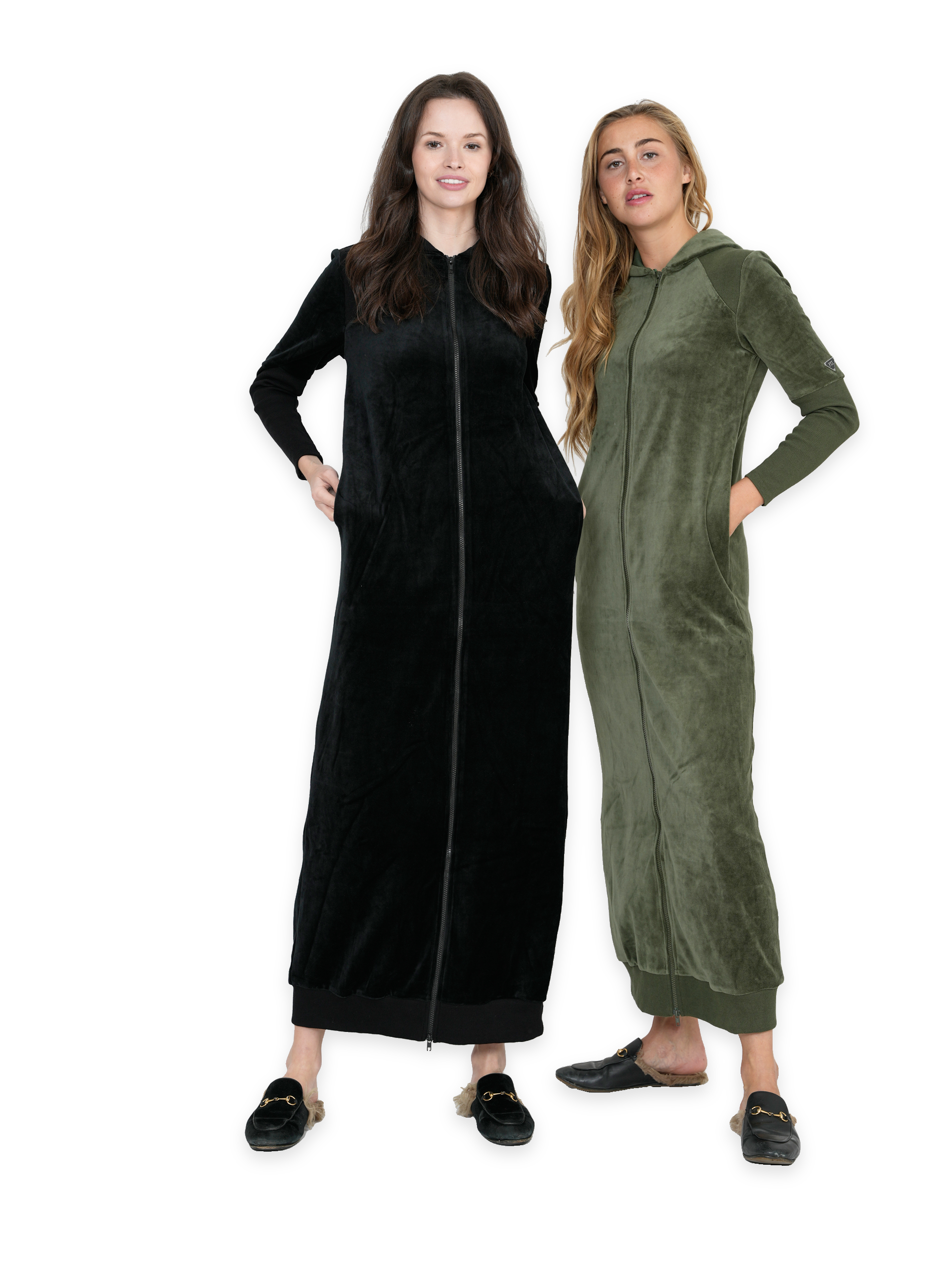 Cotton Velour Robe WIth Hoodie