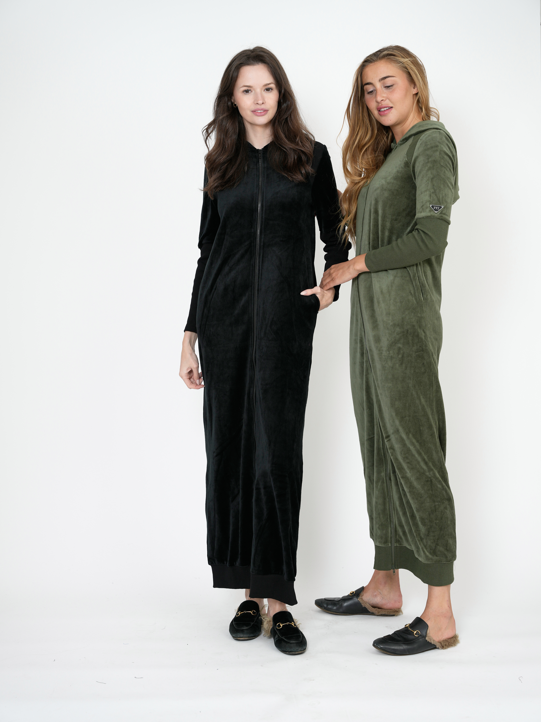 Cotton Velour Robe WIth Hoodie in by FYI