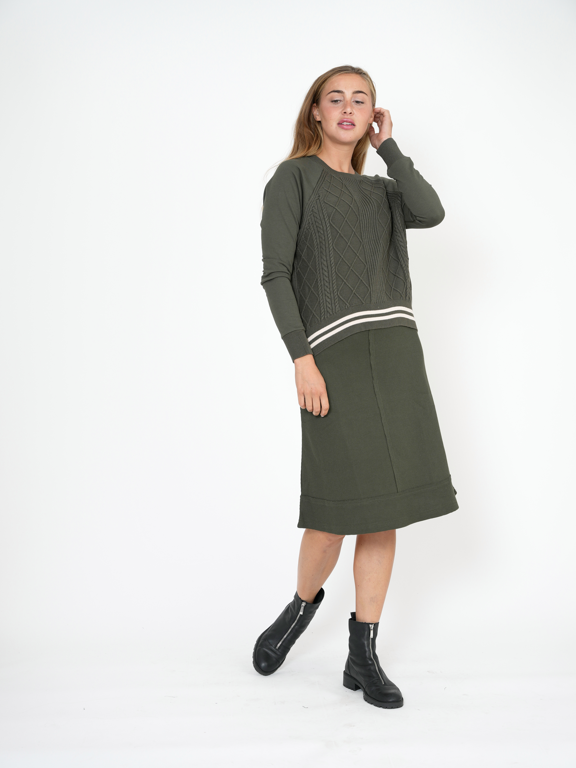 Small Waffle Short Skirt in by FYI