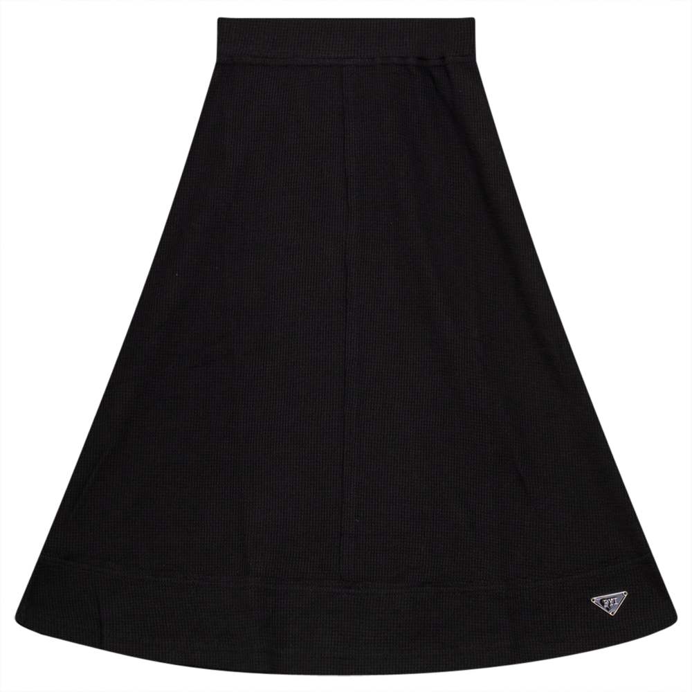 Small Waffle Short Skirt in Black by FYI