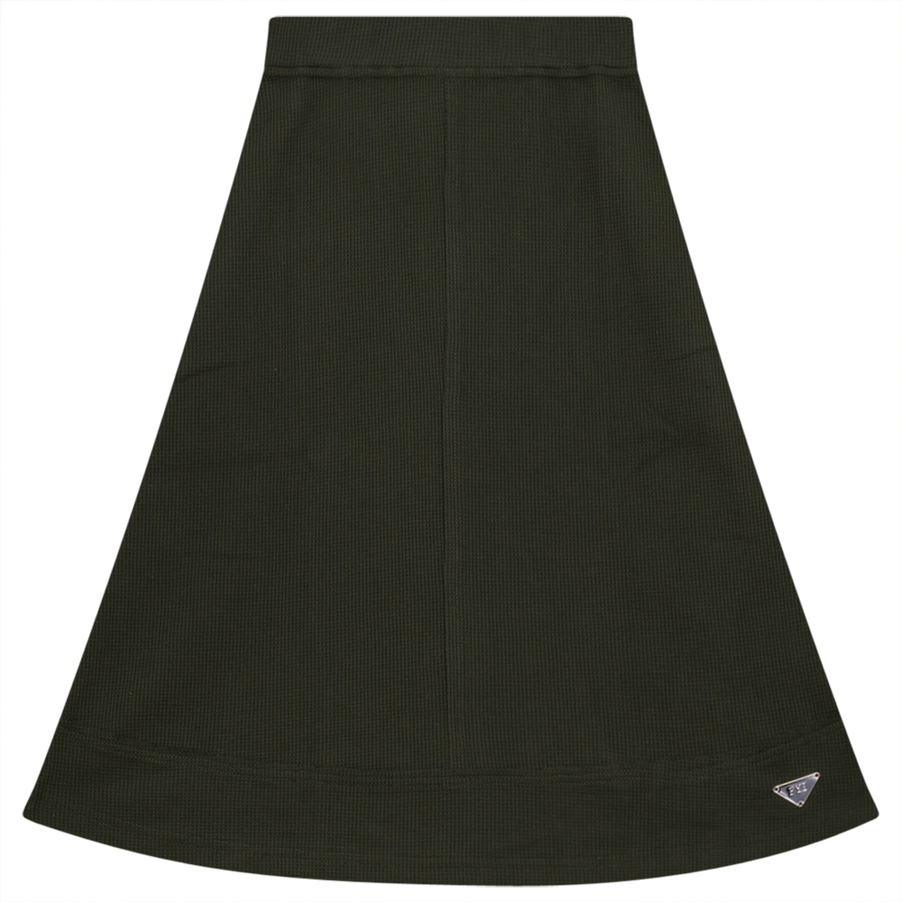 Small Waffle Short Skirt in Olive by FYI
