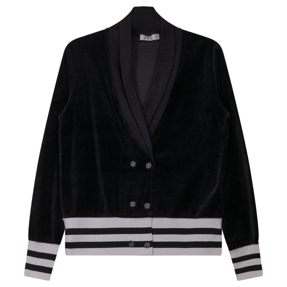 Double Press Short Cardigan in Black by FYI