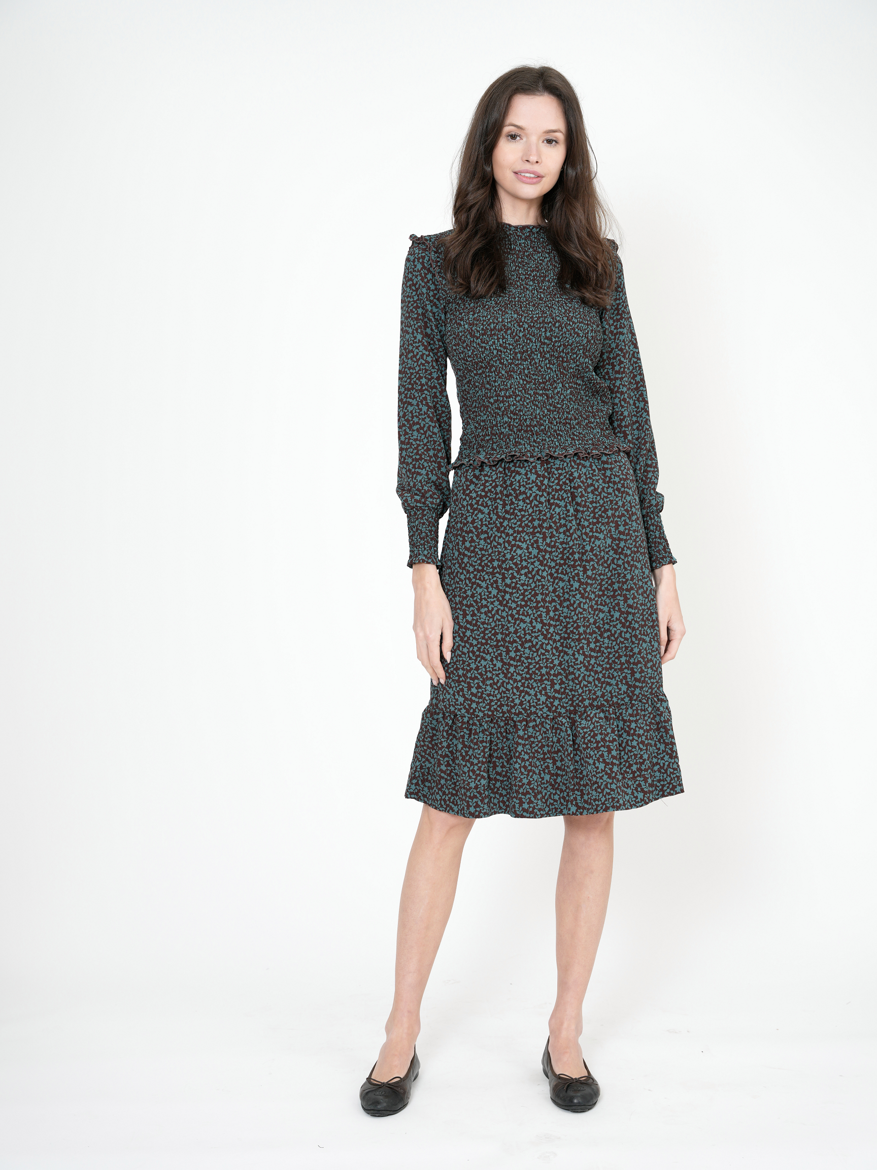 Smocked Flower Print 2PC Set in by Ginger