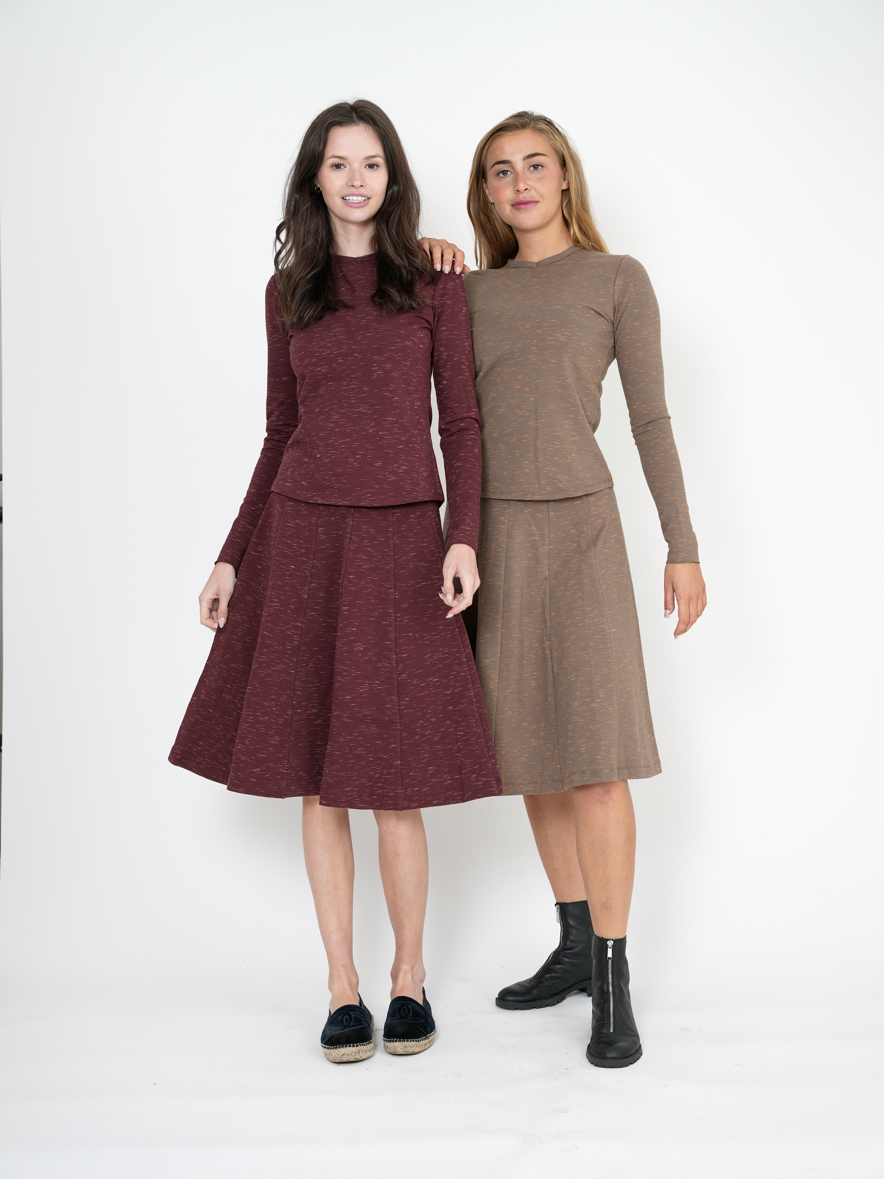 Stretch Mix Panel Skirt in by FYI