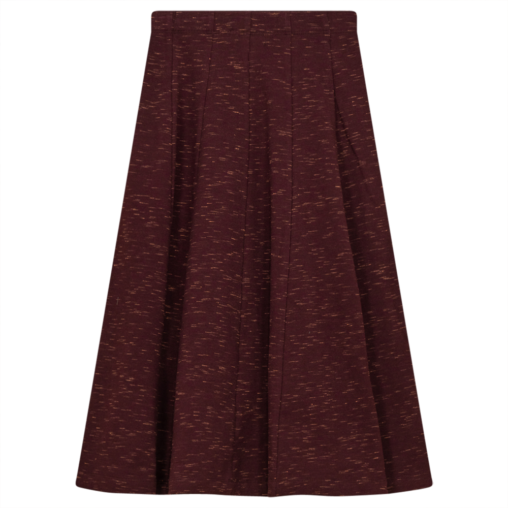 Stretch Mix Panel Skirt in Burgundy by FYI