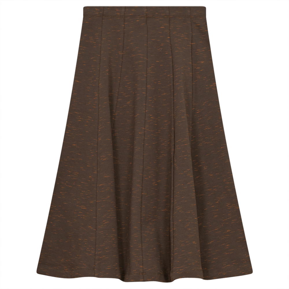 Stretch Mix Panel Skirt in Cocoa by FYI