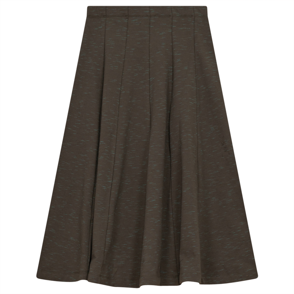 Stretch Mix Panel Skirt in Olive by FYI