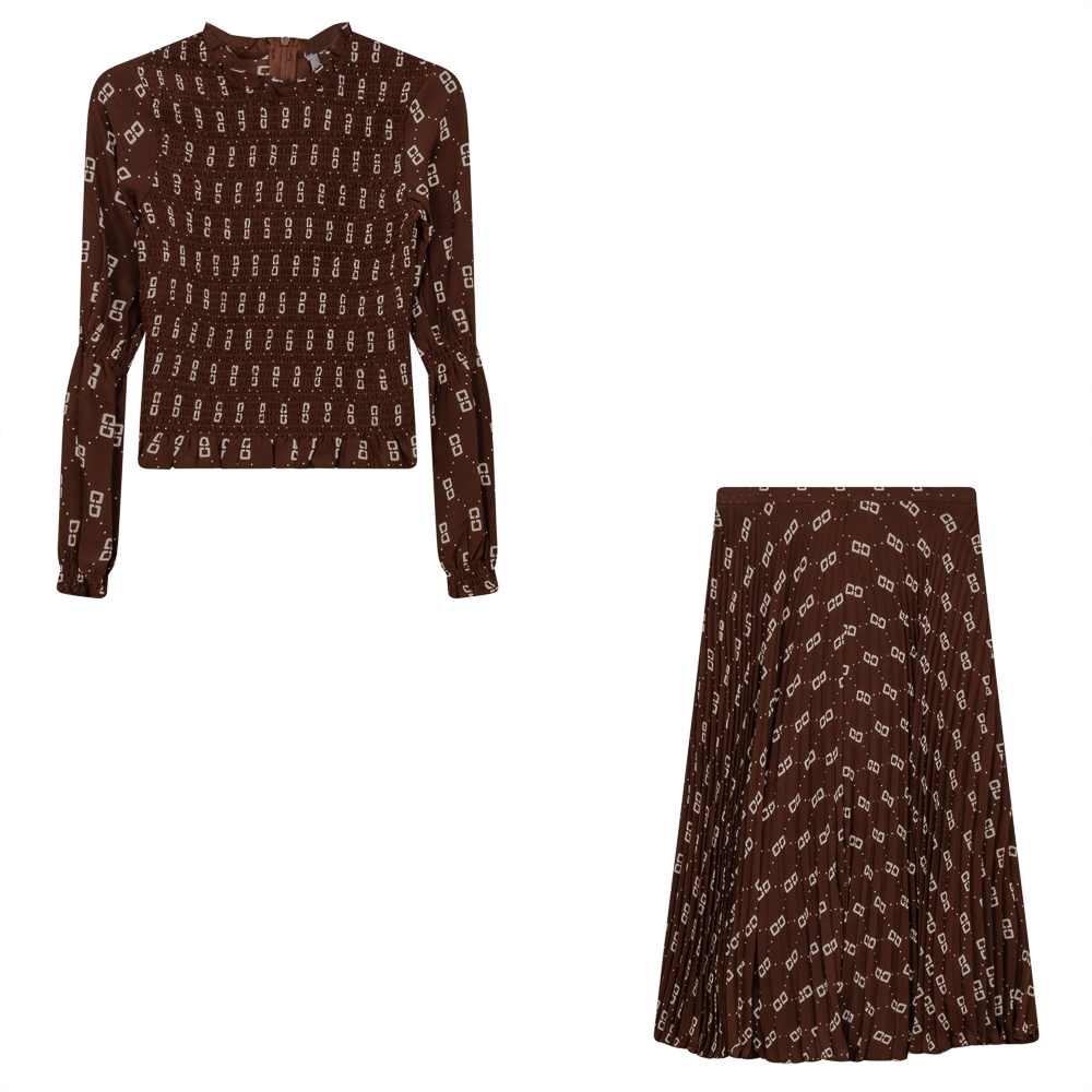 Hook Print 2pc Set in Chocolate by Ginger
