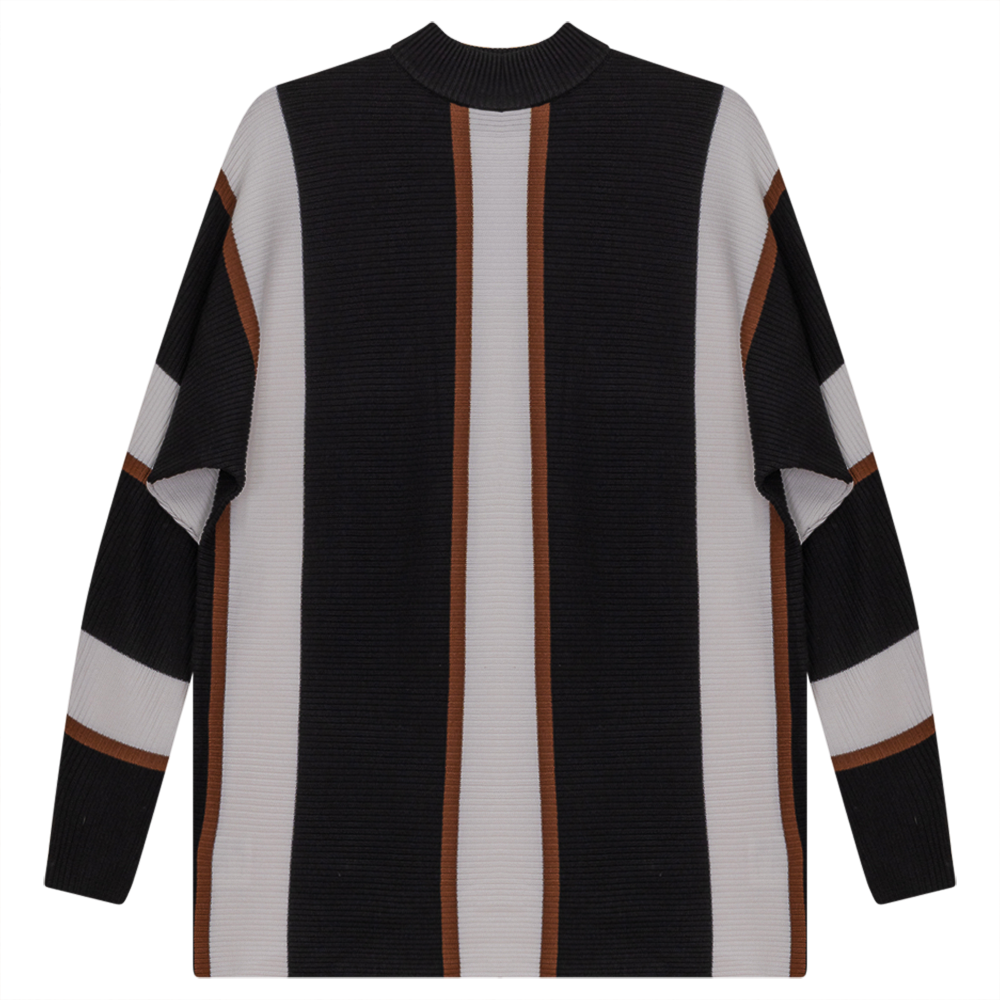Maternity Striped Sweater in Black Off White by MCM