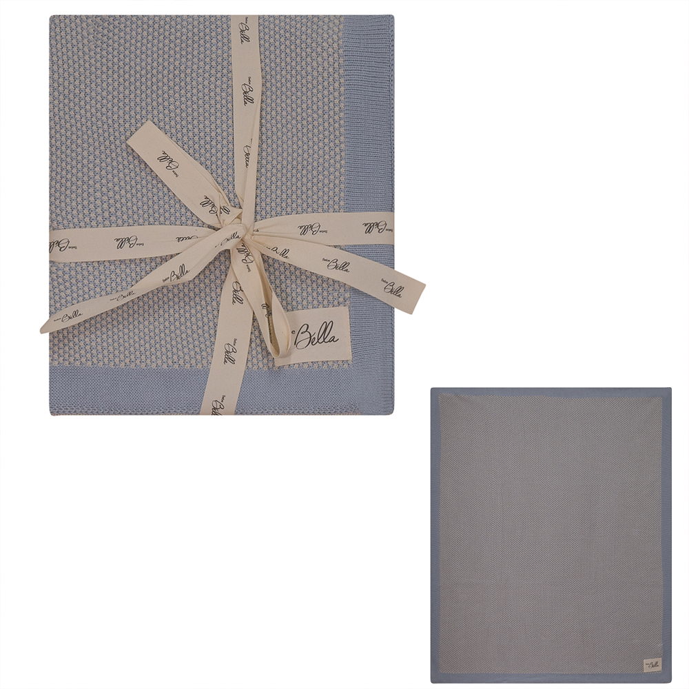 Bella Popcorn Knit Blanket in Blue One Size by Bebe Bella